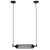 GLOBOSTAR® TUBING 01085 Vintage Κρεμαστό Φωτιστικό Οροφής με Ντουί 1 x E27 AC 220-240V IP20 - Μαύρο - Μ43 x Π11 x Υ11cm