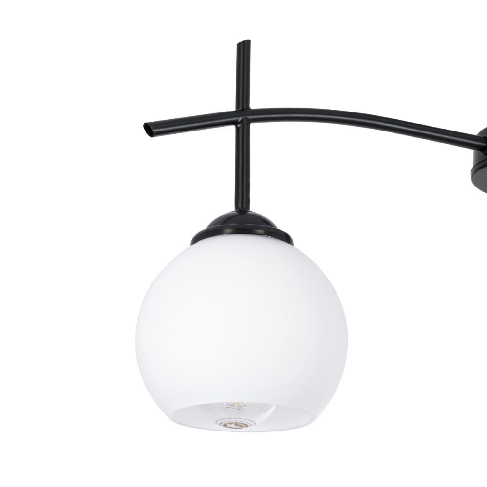GLOBOSTAR® LUNA 01087 Μοντέρνο Φωτιστικό Οροφής με Ντουί 3 x E27 AC 220-240V IP20 - Λευκό & Μαύρο - Μ45 x Π45 x Υ40cm