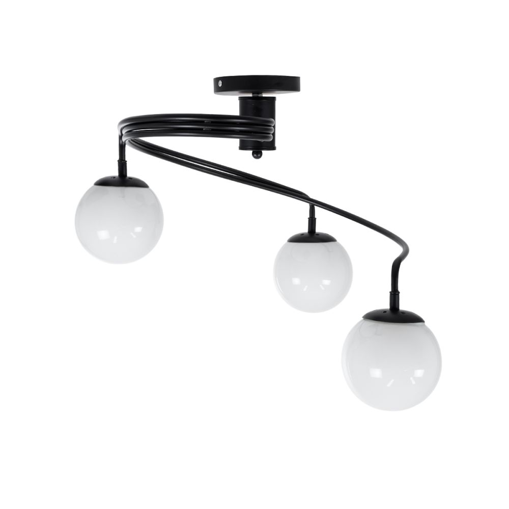 GLOBOSTAR® SELINA 01089 Μοντέρνο Φωτιστικό Οροφής με Ντουί 3 x E27 AC 220-240V IP20 - Μαύρο & Λευκό - Μ60 x Π60 x Υ45cm