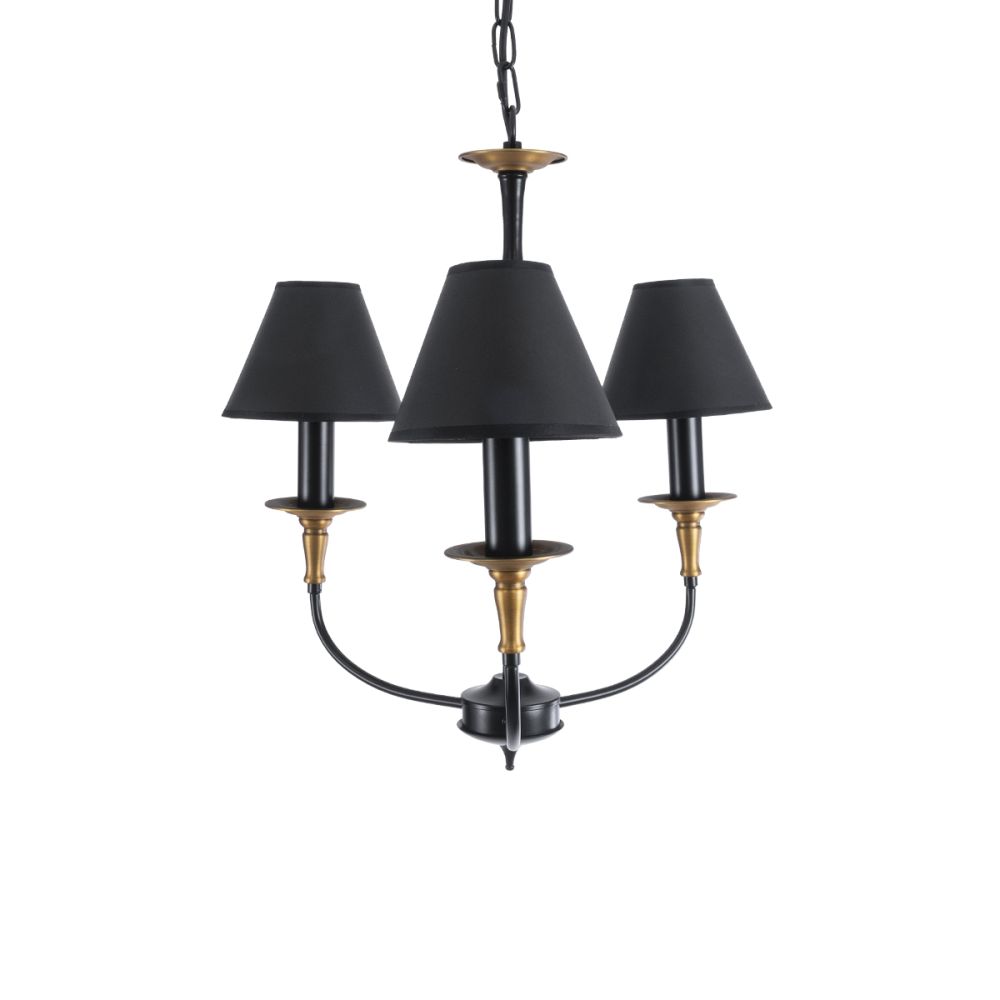 GLOBOSTAR® LIMI 01091 Vintage Κρεμαστό Φωτιστικό Οροφής με Ντουί 3 x E14 AC 220-240V IP20 - Μαύρο & Χρυσό - Μ55 x Π55 x Υ55cm