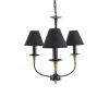 GLOBOSTAR® LIMI 01091 Vintage Κρεμαστό Φωτιστικό Οροφής με Ντουί 3 x E14 AC 220-240V IP20 - Μαύρο & Χρυσό - Μ55 x Π55 x Υ55cm