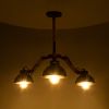 GLOBOSTAR® OLD SCHOOL 01093 Μοντέρνο Φωτιστικό Οροφής με Ντουί 3 x E27 AC 220-240V IP20 - Μαύρο & Μπεζ - Μ75 x Π75 x Υ35cm
