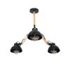 GLOBOSTAR® OLD SCHOOL 01093 Μοντέρνο Φωτιστικό Οροφής με Ντουί 3 x E27 AC 220-240V IP20 - Μαύρο & Μπεζ - Μ75 x Π75 x Υ35cm