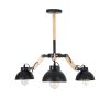 GLOBOSTAR® OLD SCHOOL 01093 Μοντέρνο Φωτιστικό Οροφής με Ντουί 3 x E27 AC 220-240V IP20 - Μαύρο & Μπεζ - Μ75 x Π75 x Υ35cm