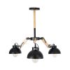 GLOBOSTAR® OLD SCHOOL 01093 Μοντέρνο Φωτιστικό Οροφής με Ντουί 3 x E27 AC 220-240V IP20 - Μαύρο & Μπεζ - Μ75 x Π75 x Υ35cm