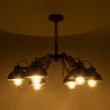 GLOBOSTAR® OLD SCHOOL 01094 Μοντέρνο Φωτιστικό Οροφής με Ντουί 6 x E27 AC 220-240V IP20 - Μαύρο & Μπεζ - Μ75 x Π75 x Υ40cm