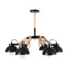 GLOBOSTAR® OLD SCHOOL 01094 Μοντέρνο Φωτιστικό Οροφής με Ντουί 6 x E27 AC 220-240V IP20 - Μαύρο & Μπεζ - Μ75 x Π75 x Υ40cm