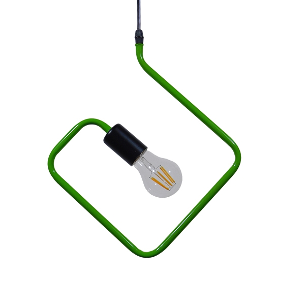 GLOBOSTAR® LIBBY 01096-1 Παιδικό Κρεμαστό Φωτιστικό Οροφής με Ντουί 1 x E27 AC 220-240V IP20 - Πράσινο - Μ31 x Π31 x Υ16cm