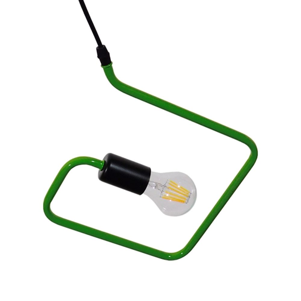 GLOBOSTAR® LIBBY 01096-1 Παιδικό Κρεμαστό Φωτιστικό Οροφής με Ντουί 1 x E27 AC 220-240V IP20 - Πράσινο & Μαύρο - Μ31 x Π31 x Υ16cm