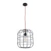 GLOBOSTAR® PARROT 01099 Μοντέρνο Κρεμαστό Φωτιστικό Οροφής με Ντουί 1 x E27 AC 220-240V IP20 - Μαύρο - Μ28 x Π28 x Υ30cm