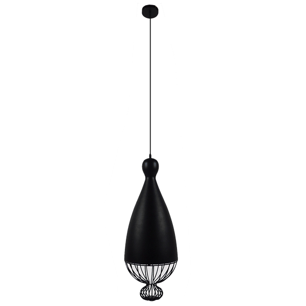 GLOBOSTAR® CARNEL 01106 Vintage Κρεμαστό Φωτιστικό Οροφής με Ντουί 1 x E27 AC 220-240V IP20 - Μαύρο - Μ26 x Π26 x Υ70cm