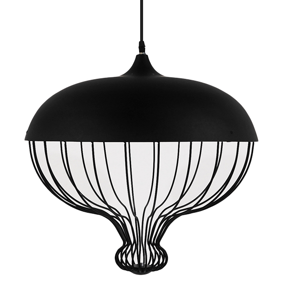 GLOBOSTAR® SOBRINO 01108 Vintage Κρεμαστό Φωτιστικό Οροφής με Ντουί 1 x E27 AC 220-240V IP20 - Μαύρο - Μ46 x Π46 x Υ50cm