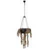 GLOBOSTAR® RUNNER 01116 Vintage Κρεμαστό Φωτιστικό Οροφής με Ντουί 8 x E27 AC 220-240V IP20 - Μαύρο & Μπεζ - Μ60 x Π60 x Υ60cm