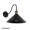 GLOBOSTAR® ANBET 01121 Vintage Φωτιστικό Τοίχου - Απλίκα με Ντουί 1 x E27 AC 220-240V IP20 - Μαύρο & Χρυσό - Μ26 x Π38 x Υ27cm