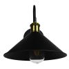 GLOBOSTAR® ANBET 01121 Vintage Φωτιστικό Τοίχου - Απλίκα με Ντουί 1 x E27 AC 220-240V IP20 - Μαύρο & Χρυσό - Μ26 x Π38 x Υ27cm