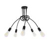 GLOBOSTAR® PAULELI 01127 Μοντέρνο Φωτιστικό Οροφής με Ντουί 5 x E27 AC 220-240V IP20 - Μαύρο - Μ76 x Π76 x Υ45cm