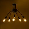GLOBOSTAR® PAULELI 01127 Μοντέρνο Φωτιστικό Οροφής με Ντουί 5 x E27 AC 220-240V IP20 - Μαύρο - Μ76 x Π76 x Υ45cm