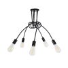 GLOBOSTAR® PAULELI 01127 Μοντέρνο Φωτιστικό Οροφής με Ντουί 5 x E27 AC 220-240V IP20 - Μαύρο - Μ76 x Π76 x Υ45cm