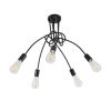 GLOBOSTAR® PAULELI 01127 Μοντέρνο Φωτιστικό Οροφής με Ντουί 5 x E27 AC 220-240V IP20 - Μαύρο - Μ76 x Π76 x Υ45cm