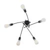 GLOBOSTAR® PAULELI 01127 Μοντέρνο Φωτιστικό Οροφής με Ντουί 5 x E27 AC 220-240V IP20 - Μαύρο - Μ76 x Π76 x Υ45cm