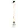GLOBOSTAR® LAICO 01129 Vintage Κρεμαστό Φωτιστικό Οροφής με Ντουί 1 x E27 AC 220-240V IP20 - Μπρούτζινο & Μπεζ - Μ12 x Π12 x Υ100cm