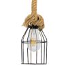 GLOBOSTAR® LAICO 01129 Vintage Κρεμαστό Φωτιστικό Οροφής με Ντουί 1 x E27 AC 220-240V IP20 - Μπρούτζινο & Μπεζ - Μ12 x Π12 x Υ100cm