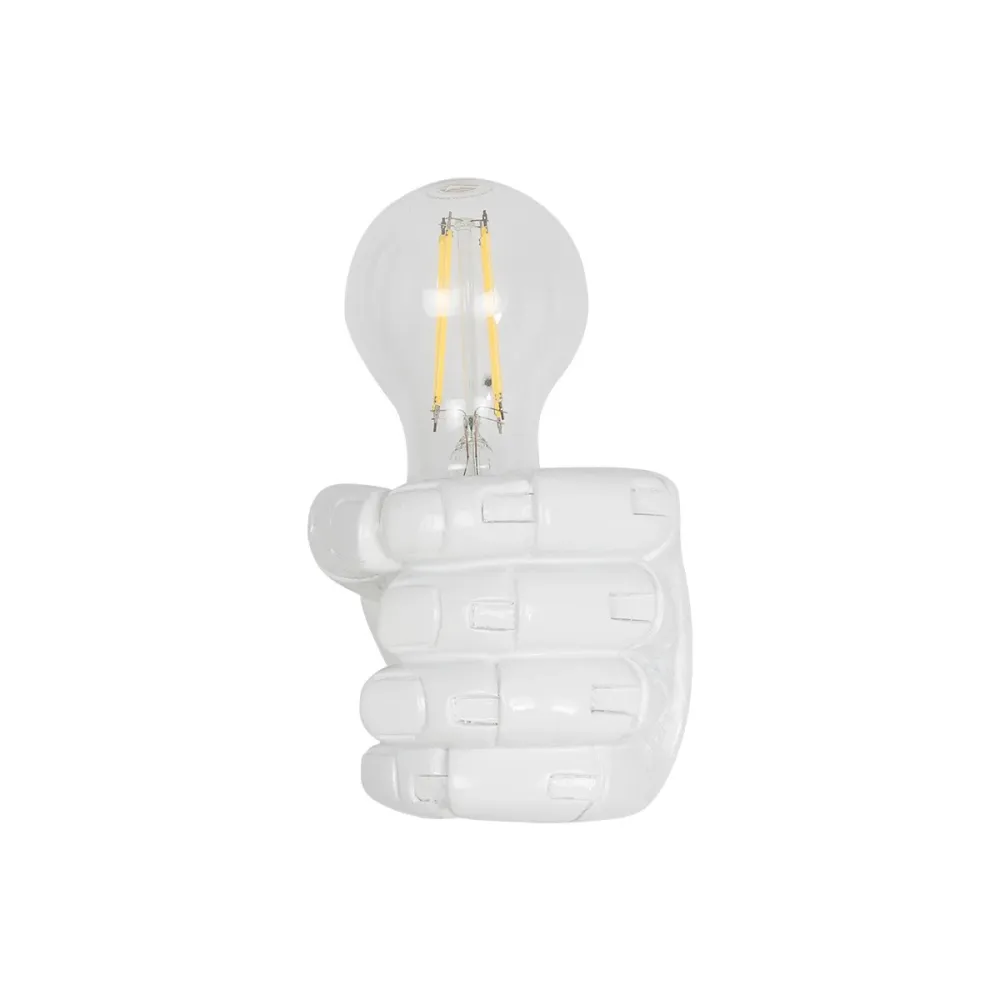 GLOBOSTAR® FIST 01137 Μοντέρνο Φωτιστικό Τοίχου - Απλίκα με Ντουί 1 x E27 AC 220-240V IP20 - Λευκό - Μ15 x Π10 x Υ10cm