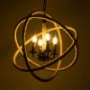 GLOBOSTAR® VITRUVIAN 01141 Boho Κρεμαστό Φωτιστικό Οροφής με Ντουί 4 x E14 AC 220-240V IP20 - Μαύρο & Μπεζ - Μ53 x Π53 x Υ53cm