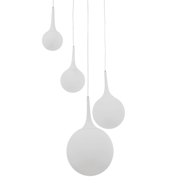 GLOBOSTAR® DORI 01144 Μοντέρνο Κρεμαστό Φωτιστικό Οροφής με Ντουί 4 x E27 AC 220-240V IP20 - Λευκό - Μ75 x Π75 x Υ52cm