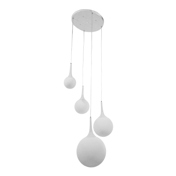 GLOBOSTAR® DORI 01144 Μοντέρνο Κρεμαστό Φωτιστικό Οροφής με Ντουί 4 x E27 AC 220-240V IP20 - Λευκό - Μ75 x Π75 x Υ52cm