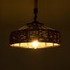 GLOBOSTAR® SAHARA 01146 Boho Κρεμαστό Φωτιστικό Οροφής με Ντουί 1 x E27 AC 220-240V IP20 - Μπεζ & Μαύρο - Μ31 x Π31 x Υ14cm