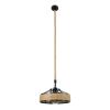 GLOBOSTAR® SAHARA 01146 Boho Κρεμαστό Φωτιστικό Οροφής με Ντουί 1 x E27 AC 220-240V IP20 - Μπεζ & Μαύρο - Μ31 x Π31 x Υ14cm