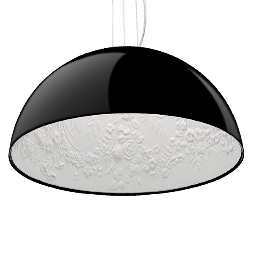 GLOBOSTAR® SERENIA 01151 Μοντέρνο Κρεμαστό Φωτιστικό Οροφής με Ντουί 1 x E27 AC 220-240V IP20 - Μαύρο & Λευκό - Μ40 x Π40 x Υ20cm