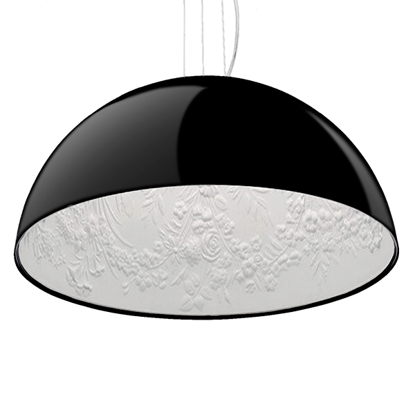 GLOBOSTAR® SERENIA 01151 Μοντέρνο Κρεμαστό Φωτιστικό Οροφής με Ντουί 1 x E27 AC 220-240V IP20 - Μαύρο & Λευκό - Μ40 x Π40 x Υ20cm