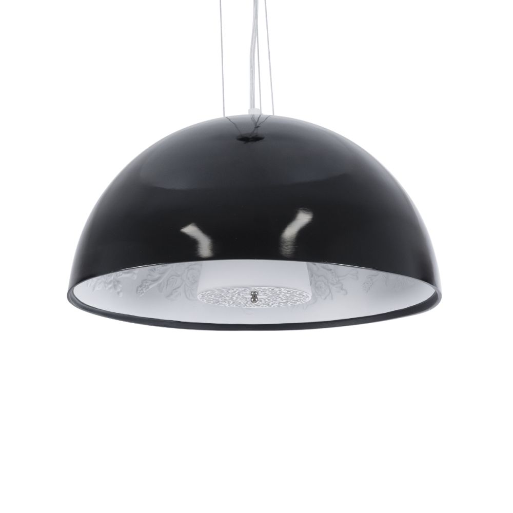 GLOBOSTAR® SERENIA 01151 Μοντέρνο Κρεμαστό Φωτιστικό Οροφής με Ντουί 1 x E27 AC 220-240V IP20 - Μαύρο & Λευκό - Μ40 x Π40 x Υ20cm
