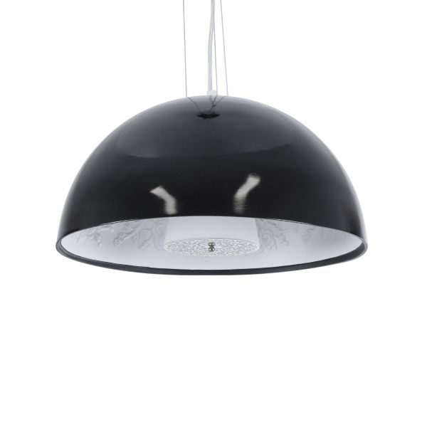 GLOBOSTAR® SERENIA 01151 Μοντέρνο Κρεμαστό Φωτιστικό Οροφής με Ντουί 1 x E27 AC 220-240V IP20 - Μαύρο & Λευκό - Μ40 x Π40 x Υ20cm