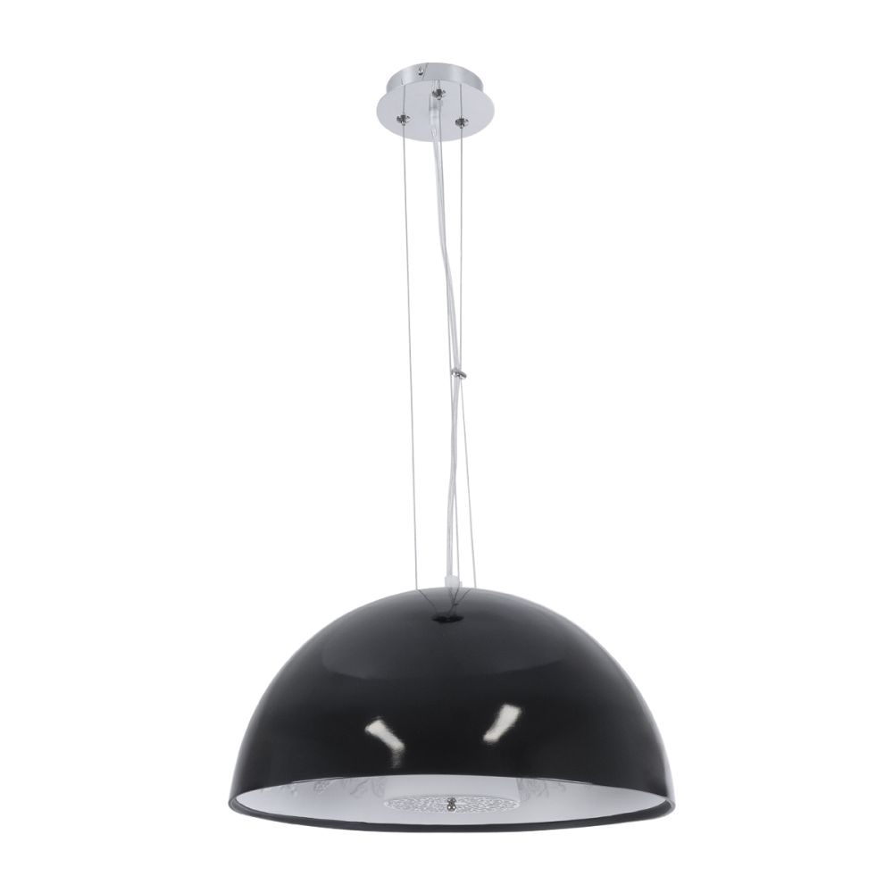 GLOBOSTAR® SERENIA 01151 Μοντέρνο Κρεμαστό Φωτιστικό Οροφής με Ντουί 1 x E27 AC 220-240V IP20 - Μαύρο & Λευκό - Μ40 x Π40 x Υ20cm