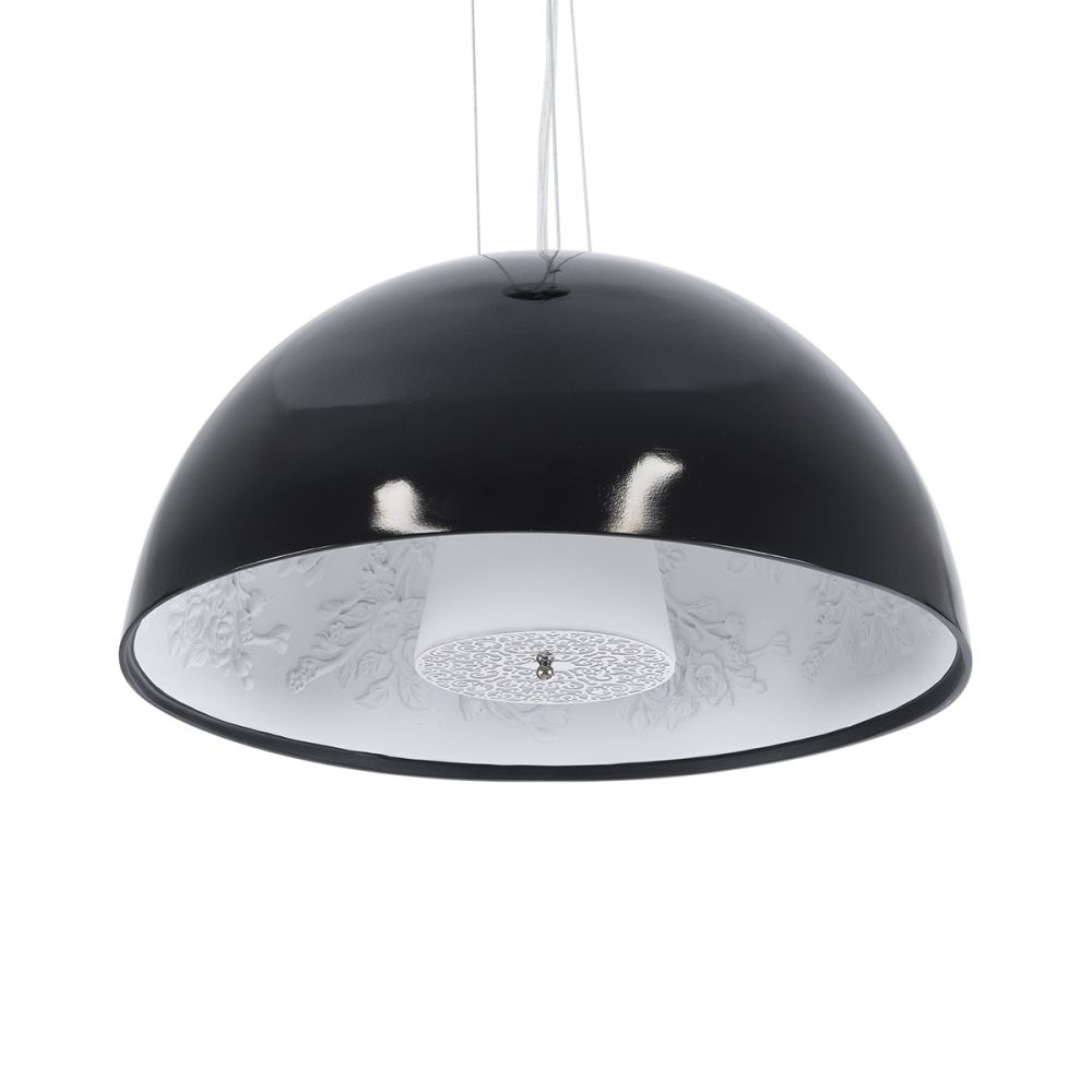 GLOBOSTAR® SERENIA 01151 Μοντέρνο Κρεμαστό Φωτιστικό Οροφής με Ντουί 1 x E27 AC 220-240V IP20 - Μαύρο & Λευκό - Μ40 x Π40 x Υ20cm