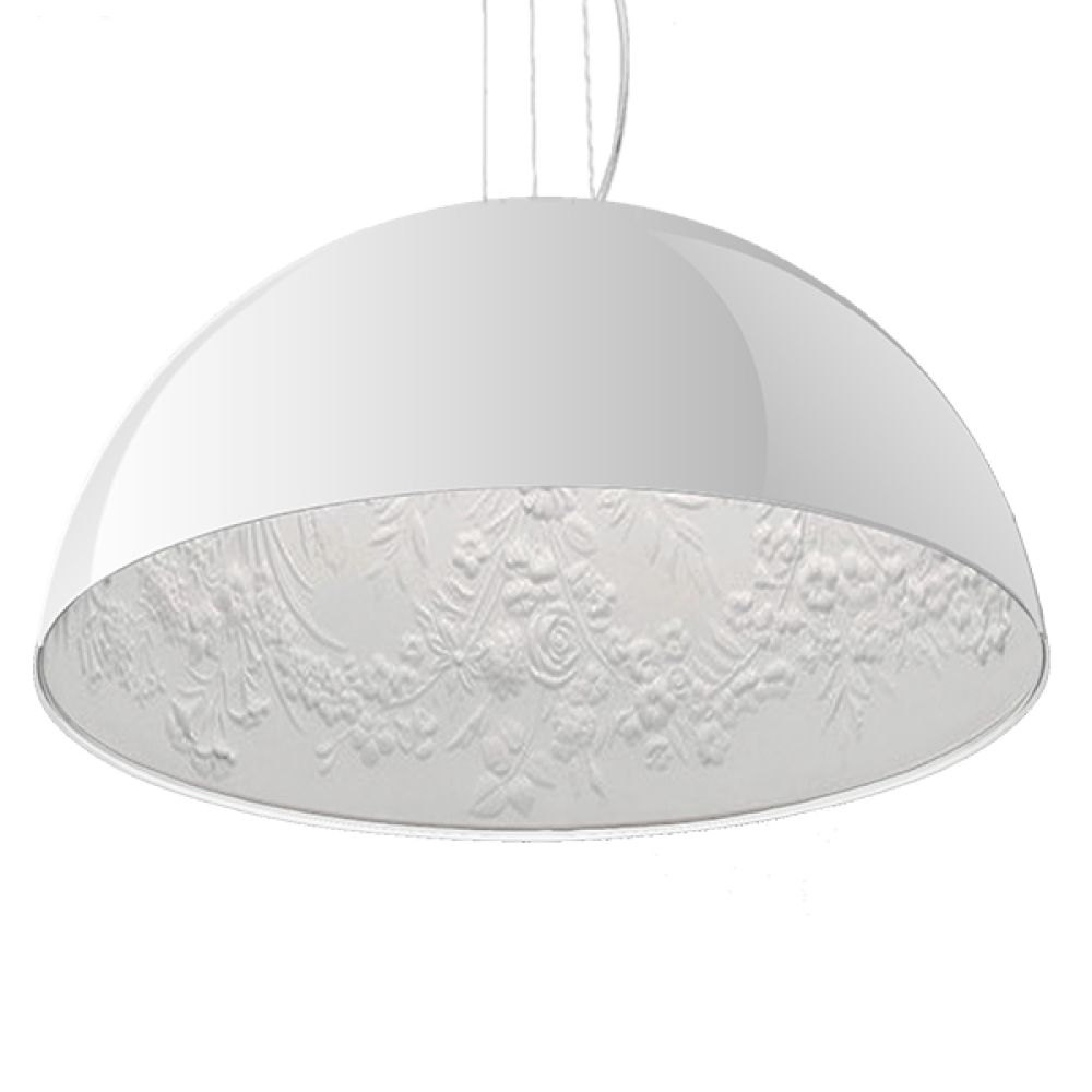 GLOBOSTAR® SERENIA 01152 Μοντέρνο Κρεμαστό Φωτιστικό Οροφής με Ντουί 1 x E27 AC 220-240V IP20 - Λευκό - Μ40 x Π40 x Υ20cm