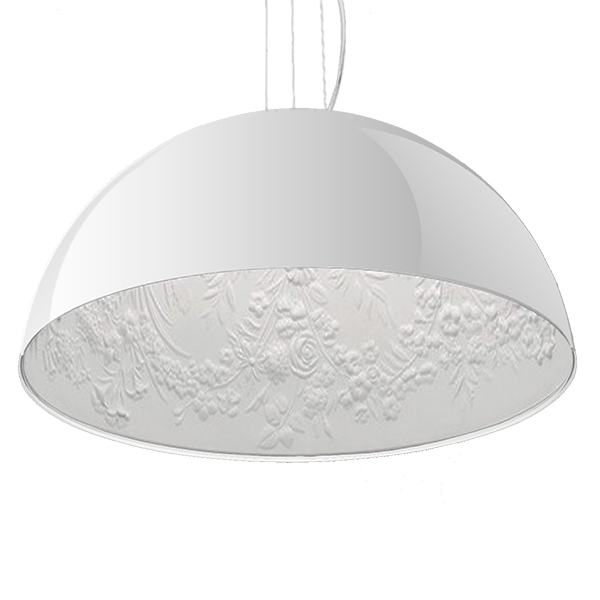 GLOBOSTAR® SERENIA 01152 Μοντέρνο Κρεμαστό Φωτιστικό Οροφής με Ντουί 1 x E27 AC 220-240V IP20 - Λευκό - Μ40 x Π40 x Υ20cm