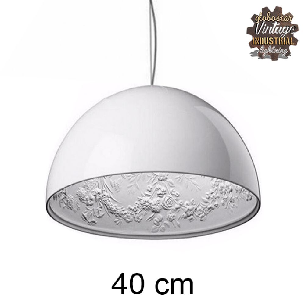 GLOBOSTAR® SERENIA 01152 Μοντέρνο Κρεμαστό Φωτιστικό Οροφής με Ντουί 1 x E27 AC 220-240V IP20 - Λευκό - Μ40 x Π40 x Υ20cm
