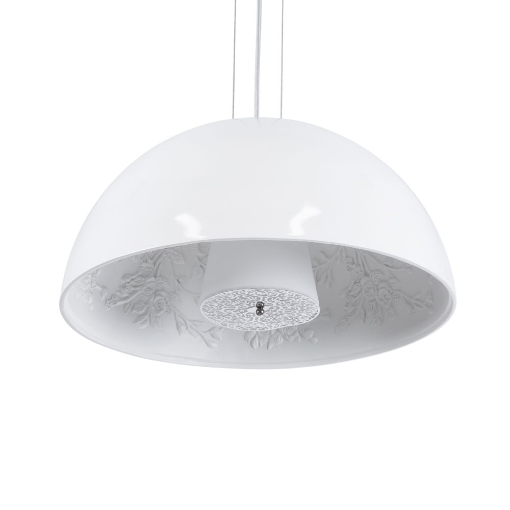 GLOBOSTAR® SERENIA 01152 Μοντέρνο Κρεμαστό Φωτιστικό Οροφής με Ντουί 1 x E27 AC 220-240V IP20 - Λευκό - Μ40 x Π40 x Υ20cm