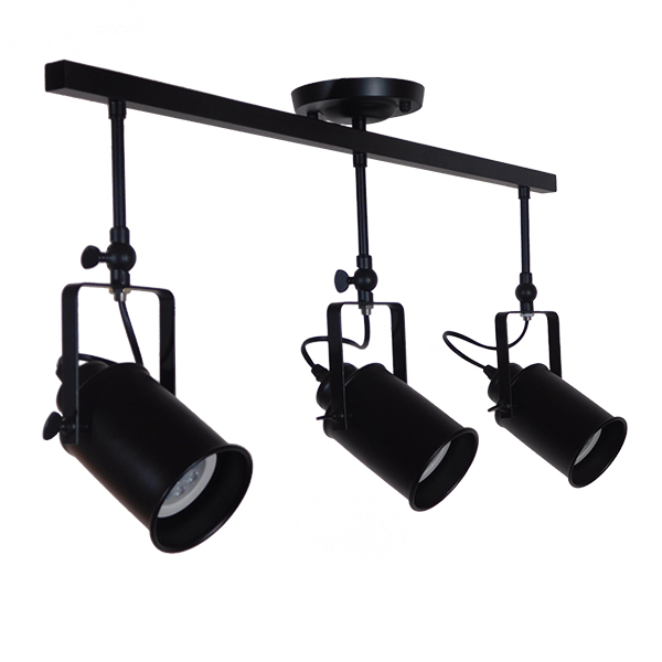 GLOBOSTAR® HOLLYWOOD 01155 Vintage Φωτιστικό Οροφής με Ντουί 3 x E27 AC 220-240V IP20 - Μαύρο - Μ13 x Π78 x Υ38cm