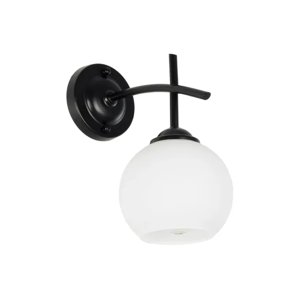 GLOBOSTAR® ISEN 01157 Μοντέρνο Φωτιστικό Τοίχου - Απλίκα με Ντουί 1 x E27 AC 220-240V IP20 - Μαύρο & Λευκό - Μ24 x Π15 x Υ27cm