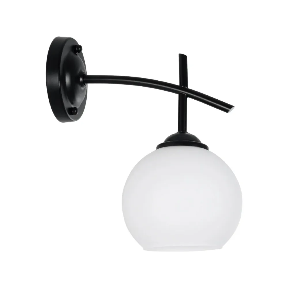 GLOBOSTAR® ISEN 01157 Μοντέρνο Φωτιστικό Τοίχου - Απλίκα με Ντουί 1 x E27 AC 220-240V IP20 - Μαύρο & Λευκό - Μ24 x Π15 x Υ27cm