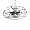 GLOBOSTAR® HELIX 01164 Vintage Κρεμαστό Φωτιστικό Οροφής με Ντουί 5 x E27 AC 220-240V IP20 - Μαύρο - Μ46 x Π46 x Υ13cm