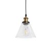 GLOBOSTAR® BINGLEY 01169 Vintage Κρεμαστό Φωτιστικό Οροφής με Ντουί 1 x E27 AC 220-240V IP20 - Διάφανο & Χρυσό - Μ18 x Π18 x Υ20cm