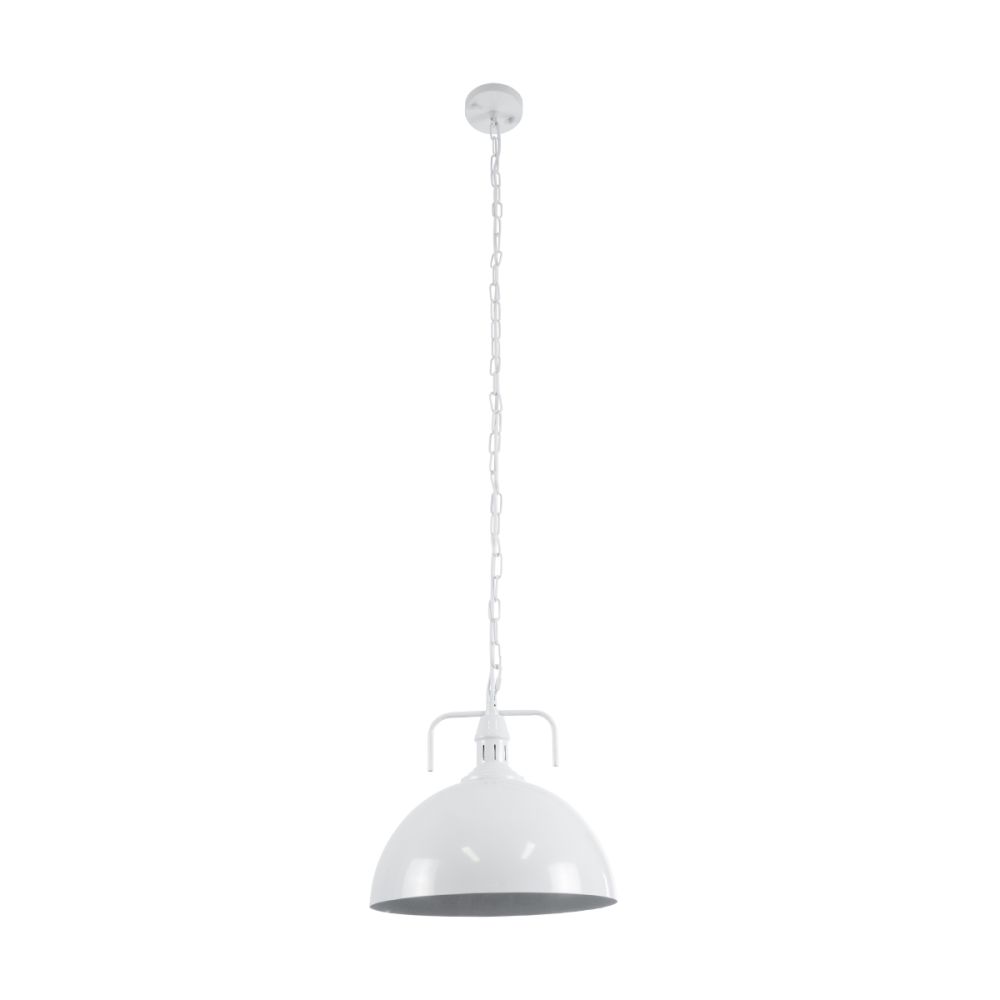GLOBOSTAR® LARKIN 01174 Vintage Κρεμαστό Φωτιστικό Οροφής με Ντουί 1 x E27 AC 220-240V IP20 - Λευκό - Μ30 x Π30 x Y28cm
