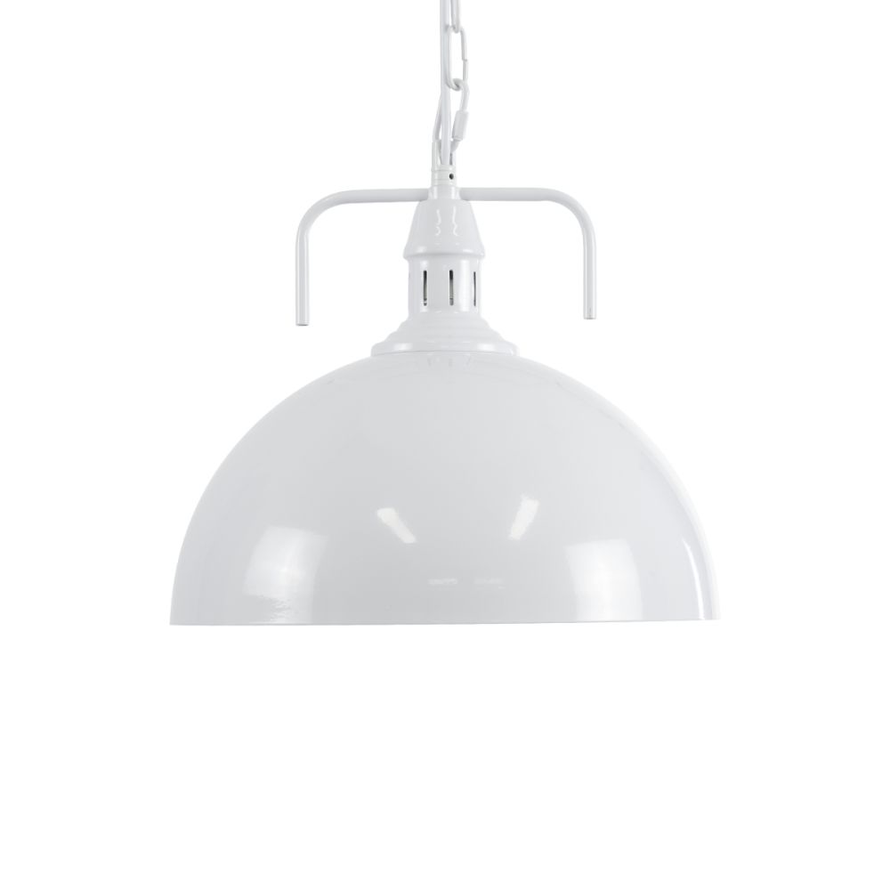 GLOBOSTAR® LARKIN 01174 Vintage Κρεμαστό Φωτιστικό Οροφής με Ντουί 1 x E27 AC 220-240V IP20 - Λευκό - Μ30 x Π30 x Y28cm