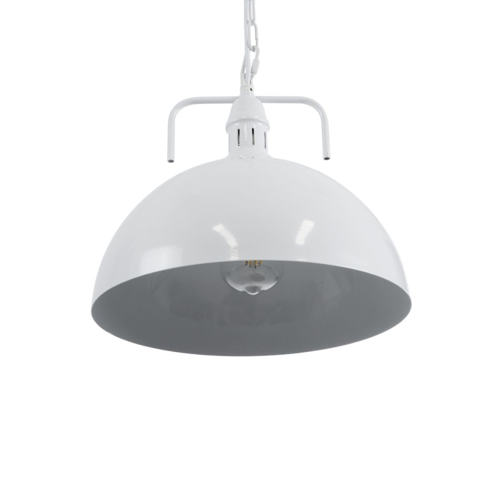 GLOBOSTAR® LARKIN 01174 Vintage Κρεμαστό Φωτιστικό Οροφής με Ντουί 1 x E27 AC 220-240V IP20 - Λευκό - Μ30 x Π30 x Y28cm